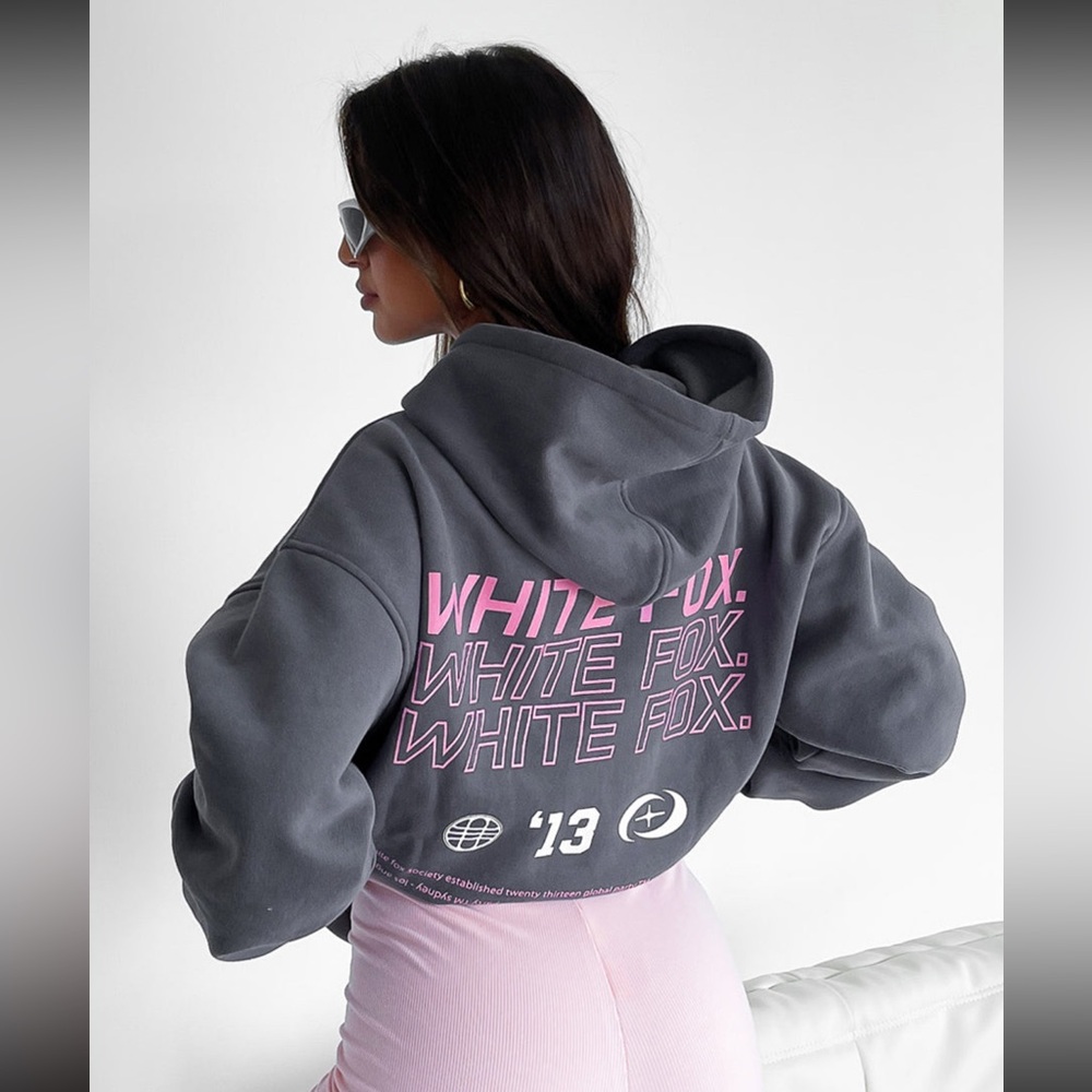 NWOT white fox hoodie